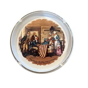 Vintage Betsy Ross Ashtray John Ward Dunsmore First Stars Stripes Americana
